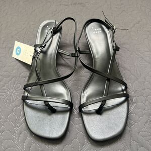 A New Day Reggie Toe Thong Strappy Kitten Heels SZ US 12 NWOB Summer Chic Comfy